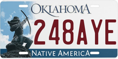 OK license plate 248AYE