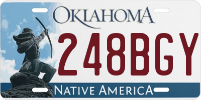 OK license plate 248BGY