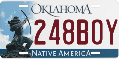 OK license plate 248BOY