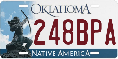 OK license plate 248BPA