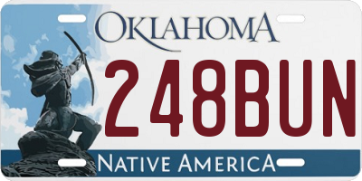 OK license plate 248BUN