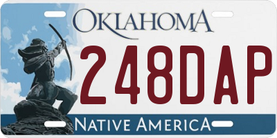 OK license plate 248DAP