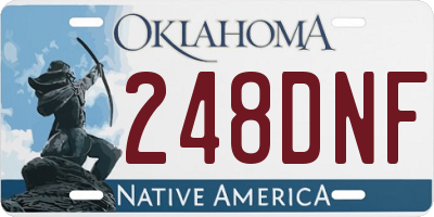 OK license plate 248DNF