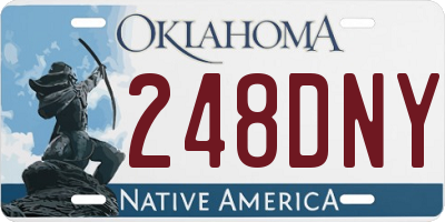OK license plate 248DNY
