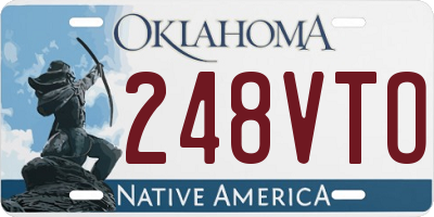OK license plate 248VTO