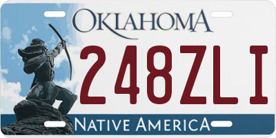 OK license plate 248ZLI