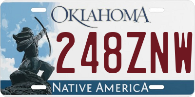OK license plate 248ZNW