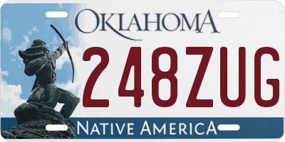 OK license plate 248ZUG