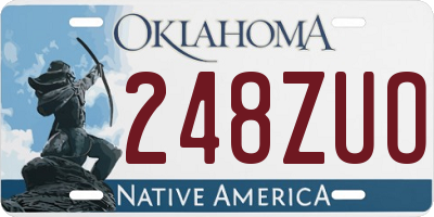 OK license plate 248ZUO