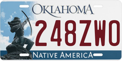 OK license plate 248ZWO