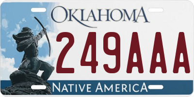 OK license plate 249AAA