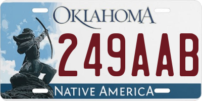 OK license plate 249AAB