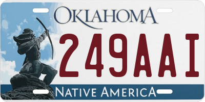OK license plate 249AAI