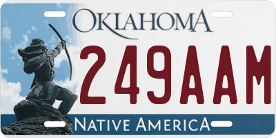 OK license plate 249AAM