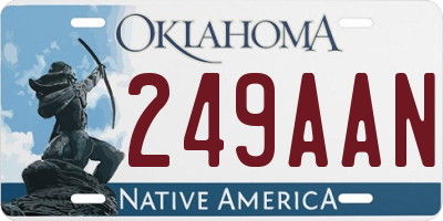 OK license plate 249AAN