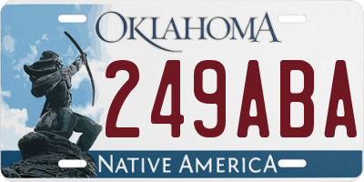 OK license plate 249ABA