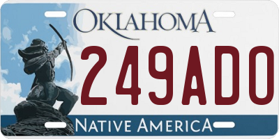 OK license plate 249ADO