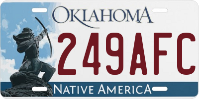 OK license plate 249AFC