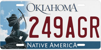 OK license plate 249AGR