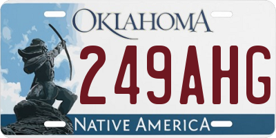 OK license plate 249AHG