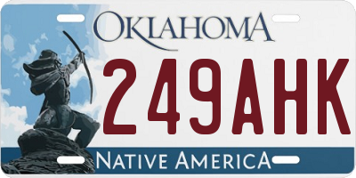 OK license plate 249AHK