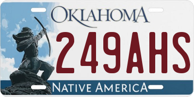 OK license plate 249AHS