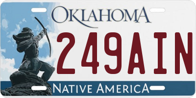 OK license plate 249AIN