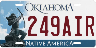 OK license plate 249AIR