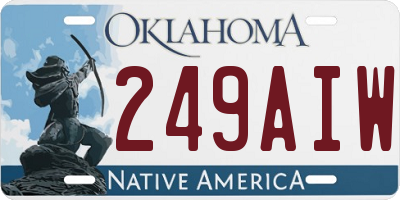 OK license plate 249AIW