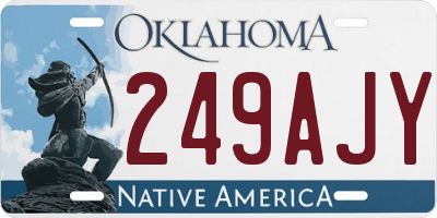 OK license plate 249AJY
