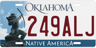 OK license plate 249ALJ
