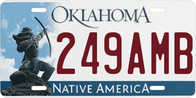 OK license plate 249AMB
