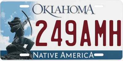 OK license plate 249AMH