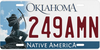 OK license plate 249AMN
