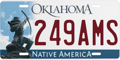 OK license plate 249AMS