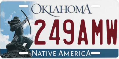 OK license plate 249AMW