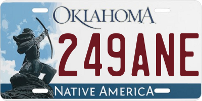 OK license plate 249ANE