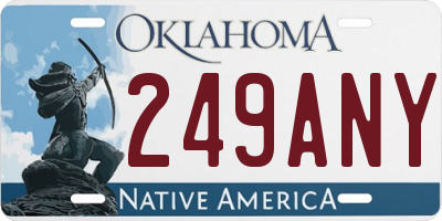 OK license plate 249ANY
