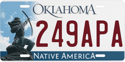 OK license plate 249APA