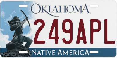 OK license plate 249APL