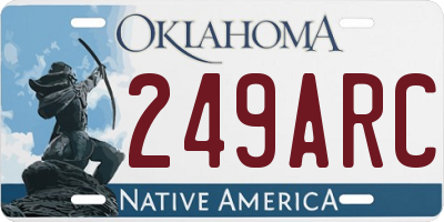 OK license plate 249ARC