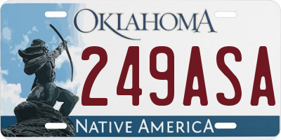 OK license plate 249ASA