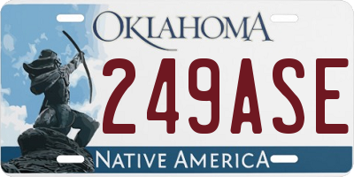 OK license plate 249ASE