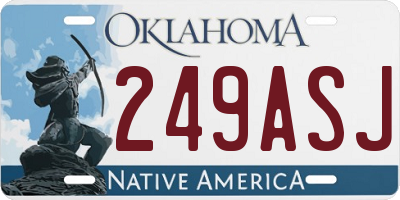 OK license plate 249ASJ