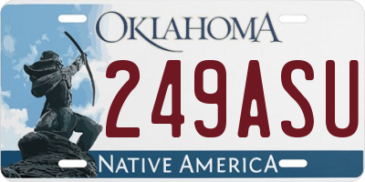 OK license plate 249ASU
