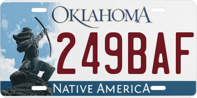 OK license plate 249BAF