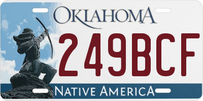 OK license plate 249BCF