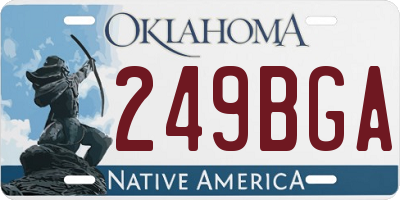 OK license plate 249BGA