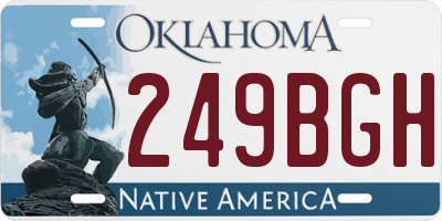 OK license plate 249BGH