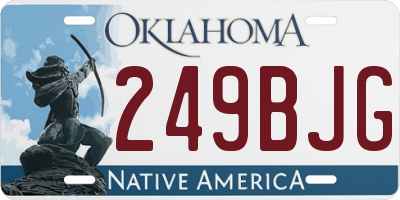 OK license plate 249BJG